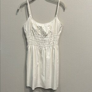 Reformation White Ruched Spaghetti Strap Top, barely worn!!